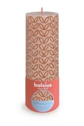 KDMD Misty Pink Bolsius Rustic Silhouette Pillar Candle 190 x 68mm in Pale Pink - thumbnail 2