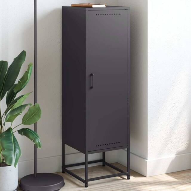 Berkfield Home Highboard Black 36x39x123 cm Steel - Size: 36 x 39 x 123 cm - image 1