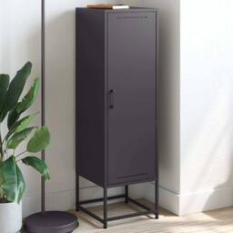 Berkfield Home Highboard Black 36x39x123 cm Steel - Size: 36 x 39 x 123 cm - thumbnail 1