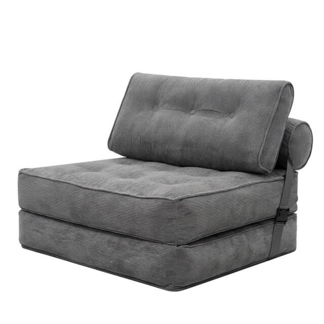 Nordara Grey Levede 3-IN-1 Convertible Sofa Bed Portable Lightweight Foldable - image 1