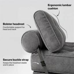 Nordara Grey Levede 3-IN-1 Convertible Sofa Bed Portable Lightweight Foldable - thumbnail 4