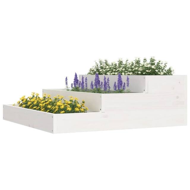 Berkfield Home Planter White 78x78x27 cm Solid Wood Pine - Size: 78 x 78 x 27 cm - image 1