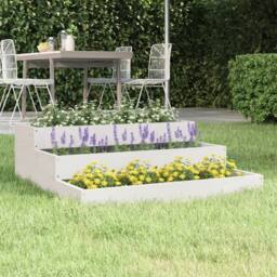 Berkfield Home Planter White 78x78x27 cm Solid Wood Pine - Size: 78 x 78 x 27 cm - thumbnail 2