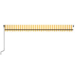 Berkfield Home Manual Retractable Awning 600x350 cm Yellow & White - thumbnail 4