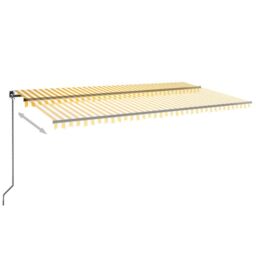 Berkfield Home Manual Retractable Awning 600x350 cm Yellow & White - thumbnail 3