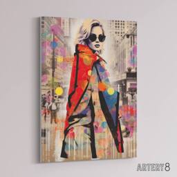 "Artery8 New York Fashion Advert Pop Collage Canvas Wall Art Print - Size: W18"" x H24""" - thumbnail 2