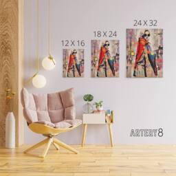"Artery8 New York Fashion Advert Pop Collage Canvas Wall Art Print - Size: W18"" x H24""" - thumbnail 4