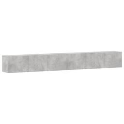 Berkfield Home Classic 3 Piece TV Cabinet Set Concrete Grey Engineered Wood - thumbnail 3