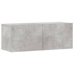 Berkfield Home Classic 3 Piece TV Cabinet Set Concrete Grey Engineered Wood - thumbnail 4