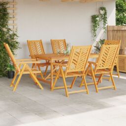 Berkfield Home Reclining Garden Chairs 6 pcs Solid Wood Acacia - thumbnail 3