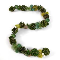 Dibor Woodland Green Xmas Table Decor Christmas Garland 1.2m - Size: Large - thumbnail 2