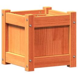 Berkfield Home Garden Planter Wax Brown 31x31x31 cm Solid Wood Pine - Size: 31 x 31 x 31 cm - thumbnail 7