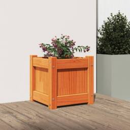 Berkfield Home Garden Planter Wax Brown 31x31x31 cm Solid Wood Pine - Size: 31 x 31 x 31 cm - thumbnail 3
