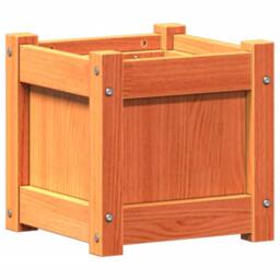 Berkfield Home Garden Planter Wax Brown 31x31x31 cm Solid Wood Pine - Size: 31 x 31 x 31 cm - thumbnail 1