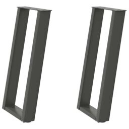 Berkfield Home Console Table Legs U-Shaped 2 pcs Anthracite 28x(72-73) cm Steel in Black - thumbnail 2