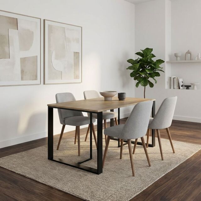 Decortie Lenora' Modern Dining Table 140x80cm 6 Seater in Brown - Size: 1 Pack - image 1
