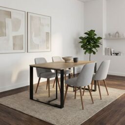 Decortie Lenora' Modern Dining Table 140x80cm 6 Seater in Brown - Size: 1 Pack - thumbnail 1