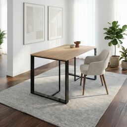 Decortie Lenora' Modern Dining Table 140x80cm 6 Seater in Brown - Size: 1 Pack - thumbnail 2