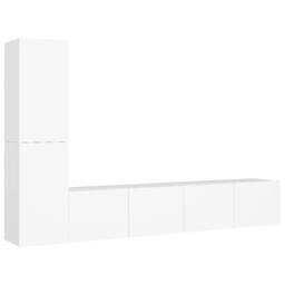 Berkfield Home 4 Piece TV Cabinet Set White Engineered Wood - thumbnail 2
