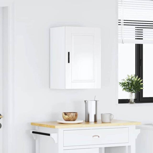 Berkfield Home Kitchen Wall Cabinet Porto High Gloss White Engineered Wood - image 1