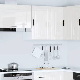 Berkfield Home Kitchen Wall Cabinet¬†Porto High Gloss White Engineered Wood - thumbnail 4