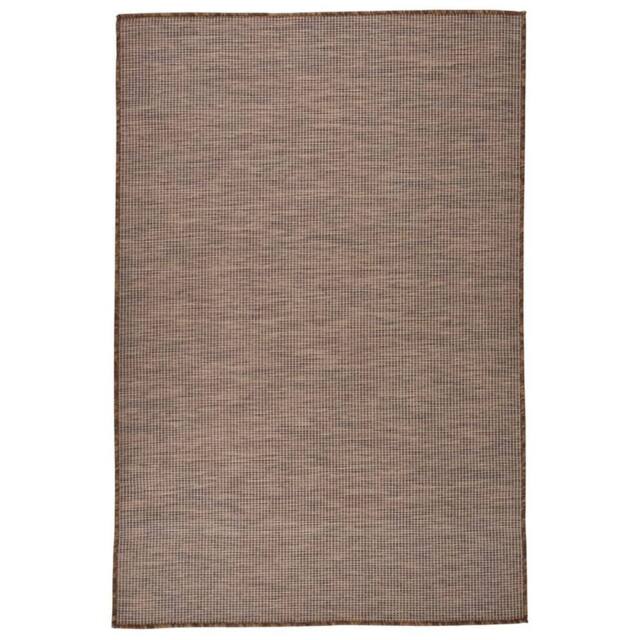 Berkfield Home Outdoor Flatweave Rug 120x170 cm Brown - Size: 100 cm diameter - image 1
