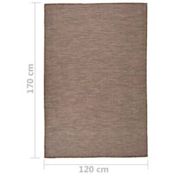Berkfield Home Outdoor Flatweave Rug 120x170 cm Brown - Size: 100 cm diameter - thumbnail 6