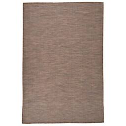 Berkfield Home Outdoor Flatweave Rug 120x170 cm Brown - Size: 100 cm diameter