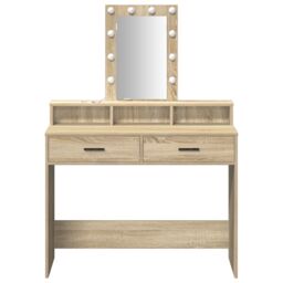 Berkfield Home Dressing Table with LED Lights¬†Sonoma Oak 100x41x140 cm in Brown - Size: 100 x 41 x 140 cm - thumbnail 5