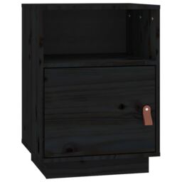 Berkfield Home Bedside Cabinets 2 pcs Black 40x34x55 cm Solid Wood Pine - Size: 40 x 34 x 55 cm - thumbnail 6