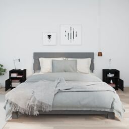 Berkfield Home Bedside Cabinets 2 pcs Black 40x34x55 cm Solid Wood Pine - Size: 40 x 34 x 55 cm - thumbnail 3
