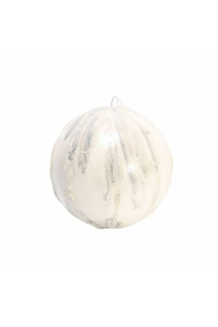 KDMD Winter Wonderland White & Silver Bauble Dia13cm 2 Pack - image 1