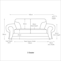 Furnishings For Less UK Portland Fabric 3 Seater Sofa Chesterfield Rolled Arms Fabric & Leather Like Sofa in Brown - thumbnail 3
