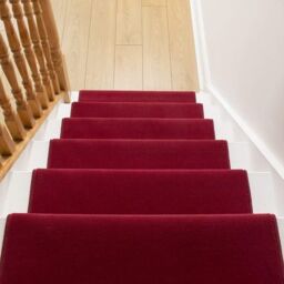 runrug Stair Runner Carpet for Staircases - Soft & Comfy, 9mm - 'Plain' in Red - Size: 70 cm x 540 cm - thumbnail 6