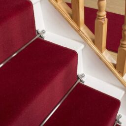 runrug Stair Runner Carpet for Staircases - Soft & Comfy, 9mm - 'Plain' in Red - Size: 70 cm x 540 cm - thumbnail 4