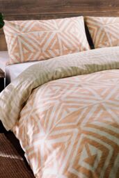 Furn Tanza Global Geometric Duvet Cover Set in Terracotta - Size: Single - thumbnail 3