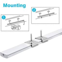 FLAVORA 6 Pack 3.3ft Aluminium LED Channel Profile Diffuser Cover in Silver - thumbnail 3