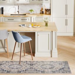Kukoon Beige Blue Distressed Vintage Medallion Washable Living Room Area Rug - Size: 80 cm x 150 cm - thumbnail 9