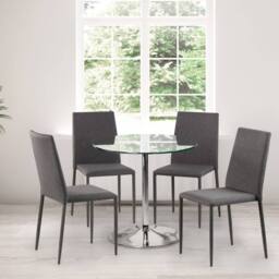 Cheshire Oakridge Premium Slate Grey Fabric Dining Chairs - Set of 4 - thumbnail 5
