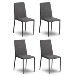 Cheshire Oakridge Premium Slate Grey Fabric Dining Chairs - Set of 4