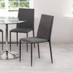 Cheshire Oakridge Premium Slate Grey Fabric Dining Chairs - Set of 4 - thumbnail 4