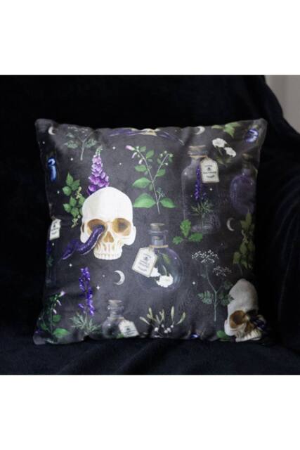 KDMD 35cm Square Venom & Vines Print Cushion in Black - image 1