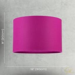 Happy Homewares Designer Raspberry rose Textured Linen Fabric Circular Lamp Shade - Size: 12 inches - thumbnail 7