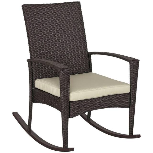 Kelvenix Garden Rattan Rocking Chair in Brown - Size: 0.6m2 - image 1