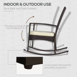 Kelvenix Garden Rattan Rocking Chair in Brown - Size: 0.6m2 - thumbnail 5