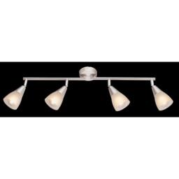 Netlighting Tadeus I Ceiling Spotlight Bar Nickel Matt Satined Glass Shade 4x E14 in Grey - thumbnail 2