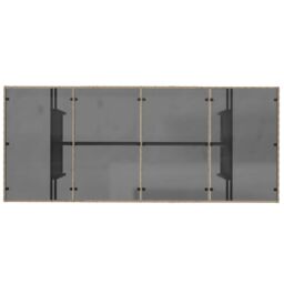 Berkfield Home Garden Table with Glass Top Beige 190x80x74 cm Poly Rattan - Size: 190 x 80 x 74 cm - thumbnail 7