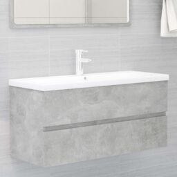 Berkfield Home Sink Cabinet Concrete Grey 100x38.5x45 cm Engineered Wood - thumbnail 1