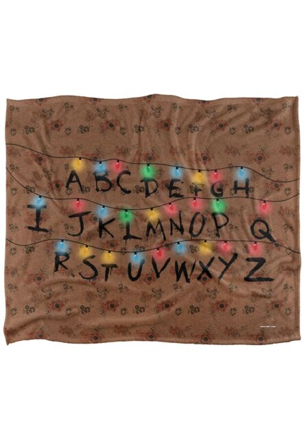 Stranger Things Christmas Lights Alphabet Officially Licensed Silky Touch Super Soft Throw Blanket 152 x 127 cm in White - image 1