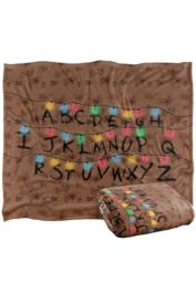 Stranger Things Christmas Lights Alphabet Officially Licensed Silky Touch Super Soft Throw Blanket 152 x 127 cm in White - thumbnail 2